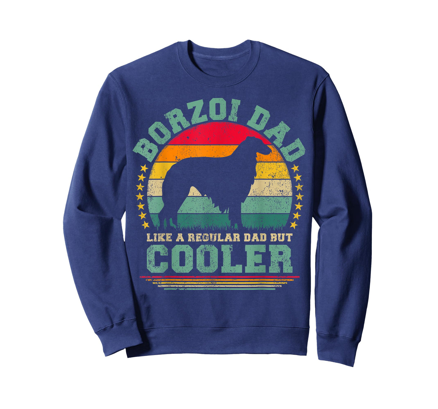 Mens Borzoi Dad Like A Regular Dad But Cooler Father's Day T-Shirt