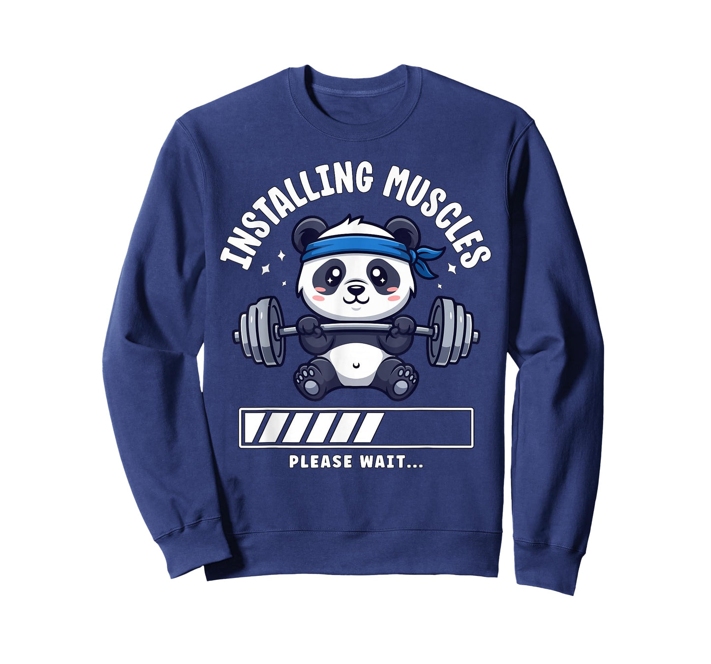 Funny Panda Installing Muscles Gym Workout Humor T-Shirt