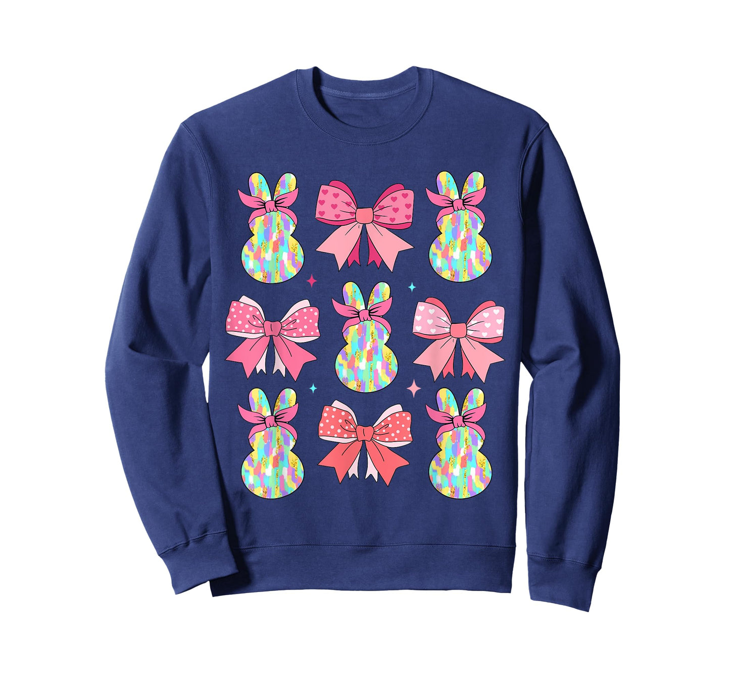 Cute Easter Bunny Face Coquette Bow Easter Day Girls Women T-Shirt