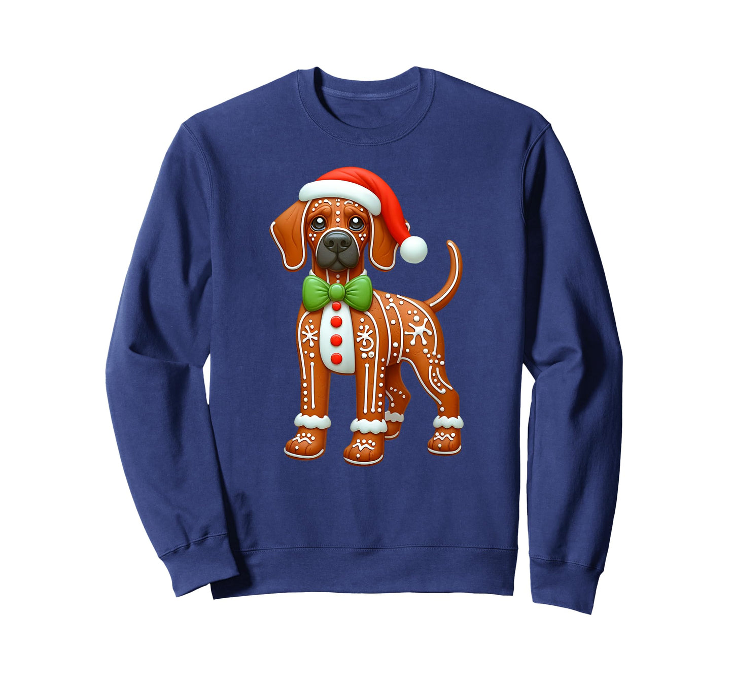 Gingerbread Man Rhodesian Ridgeback Christmas Womens Mens T-Shirt