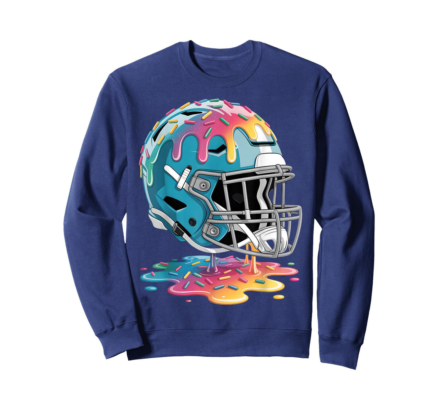 Football Helmet Ice Cream Dripping Football Player Boys Men T-Shirt