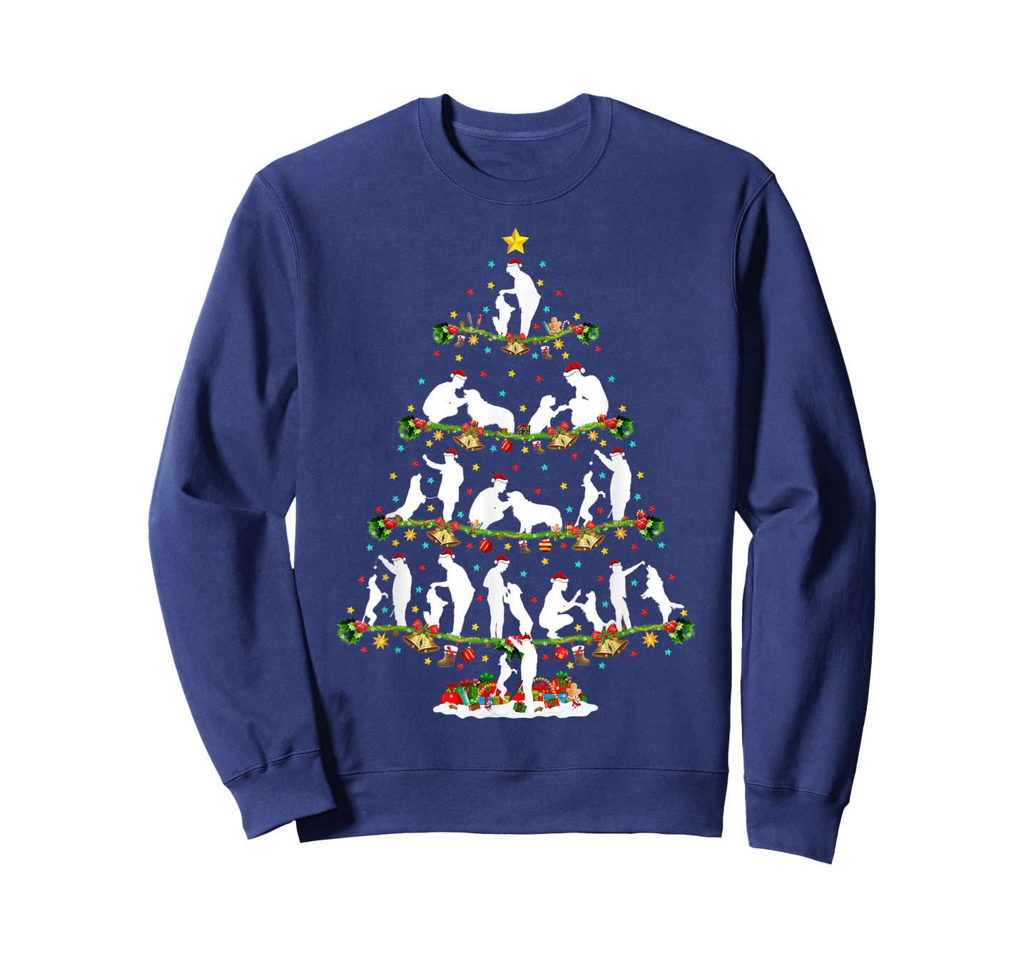 Dog Training Xmas Lighting Santa Dog Training Christmas Tree T-Shirt