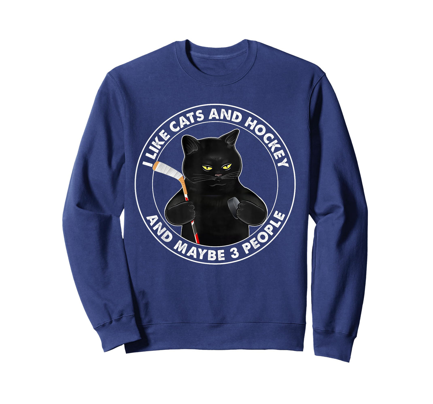 I Like Cats and Hockey and Maybe 3 People Funny Black Cats T-Shirt