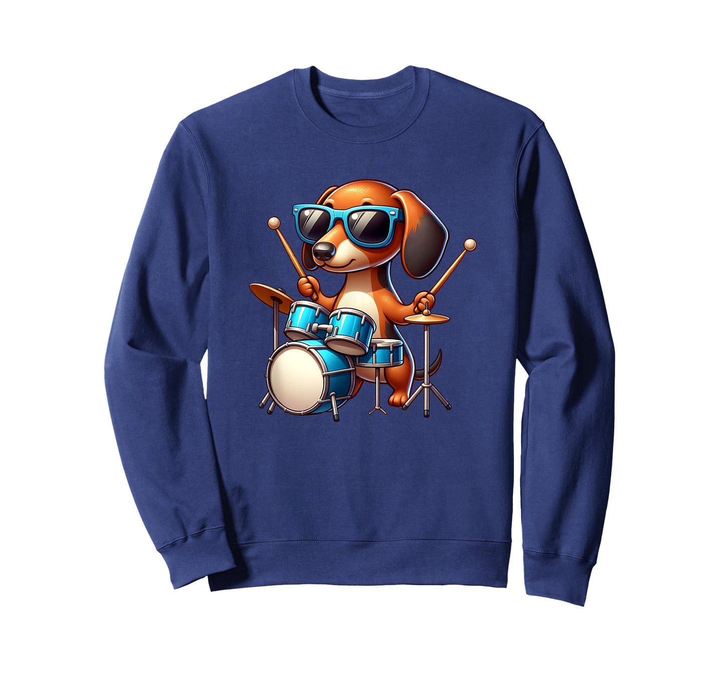 Dachshund Drummer Wiener Dog Enthusiast Design T-Shirt for Men Women Kids
