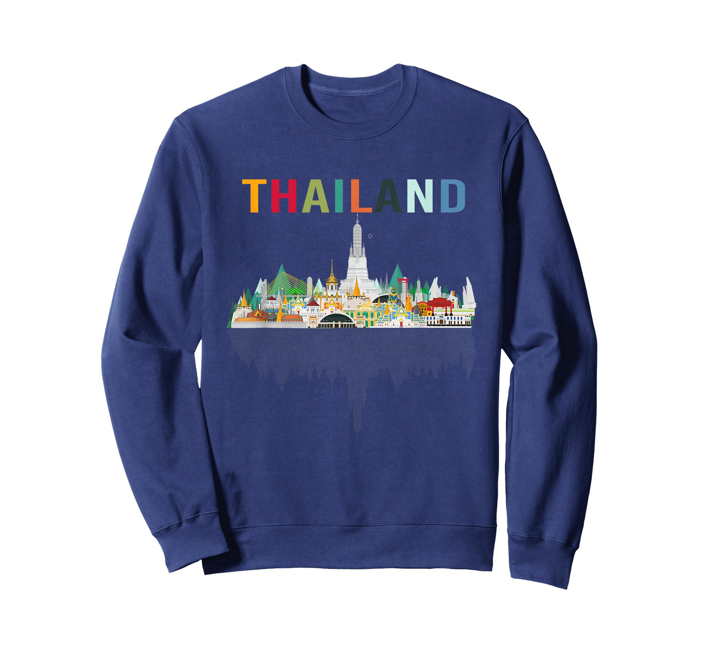 Bangkok Travel Thailand Gift Idea Unisex-Adults Black Thai Flag T-Shirt Small