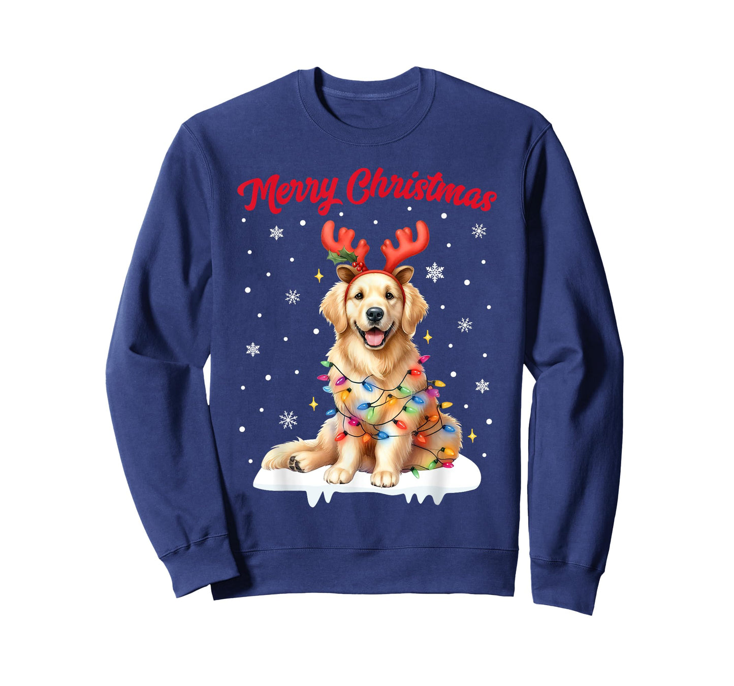 Christmas Pajamas Men Women Kids Golden Retriever Dog T-Shirt