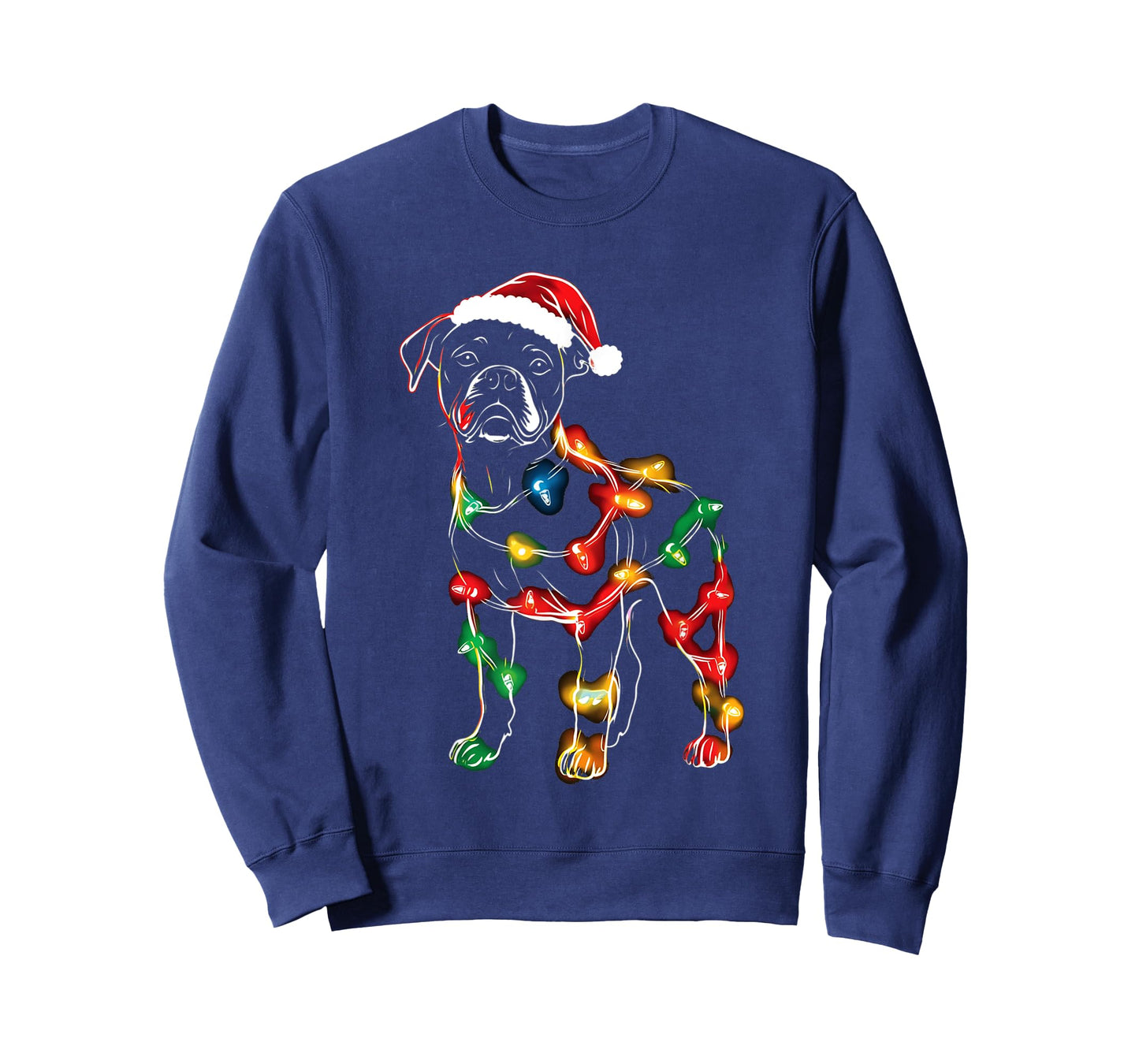 Funny Santa Boxer Retriever Christmas Lights Dog Lover T-Shirt for Men Women Kids