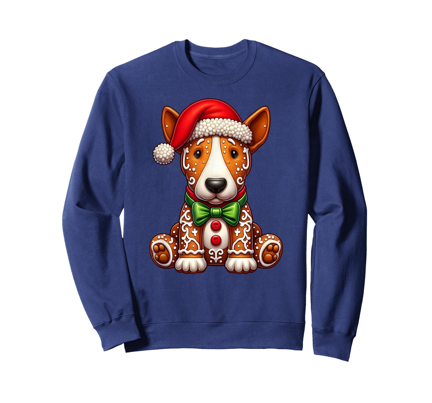 Gingerbread Man Bull Terrier Dog Christmas Womens Mens Kids T-Shirt