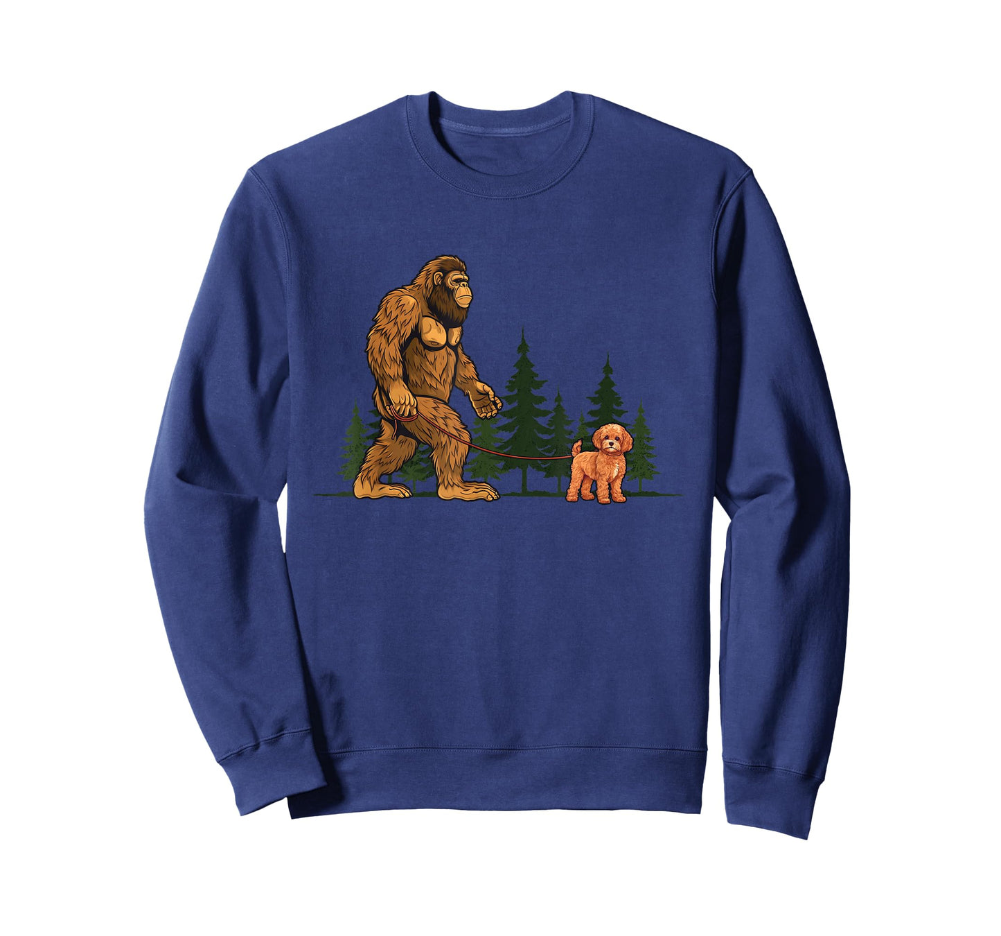 Funny Cavapoo Bigfoot Dog Walking Dog Mom Dad Kids T-Shirt