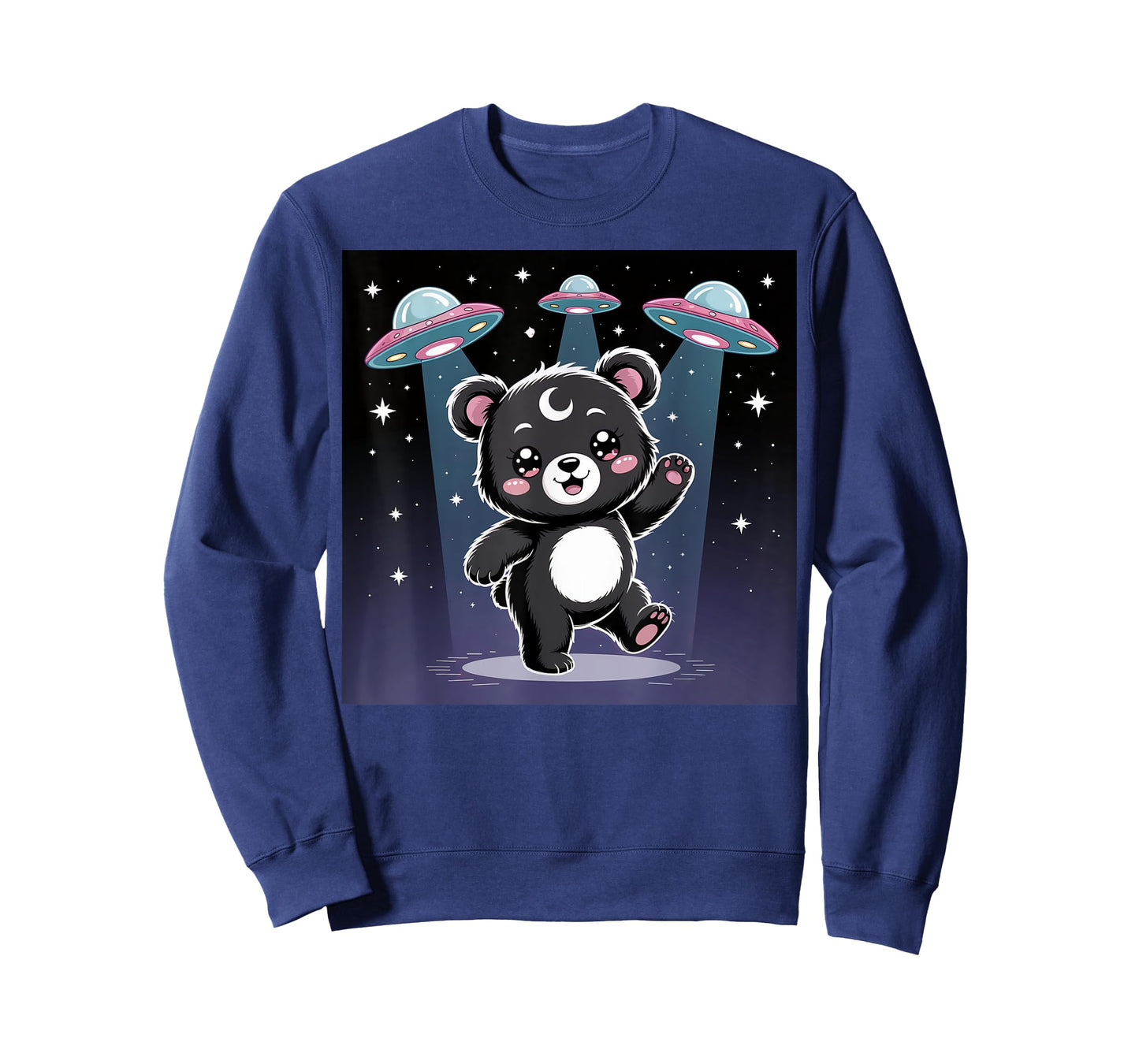 Bear Alien UFOs Aesthetic Kawaii Goth Girl Clothes Pink Goth T-Shirt