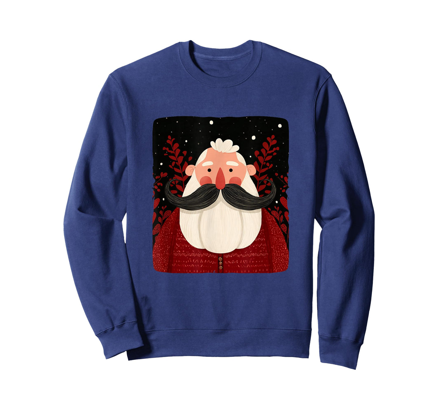 Cool Festive Mustache Beard with Santa Claus Costume T-Shirt