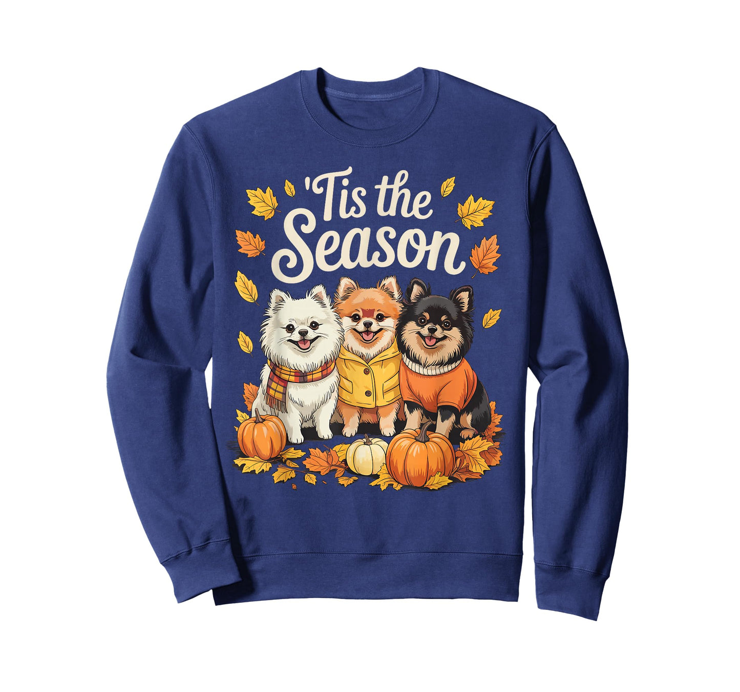 Tis The Season Pomeranian Fall Autumn Pumpkin Pom Dog T-Shirt
