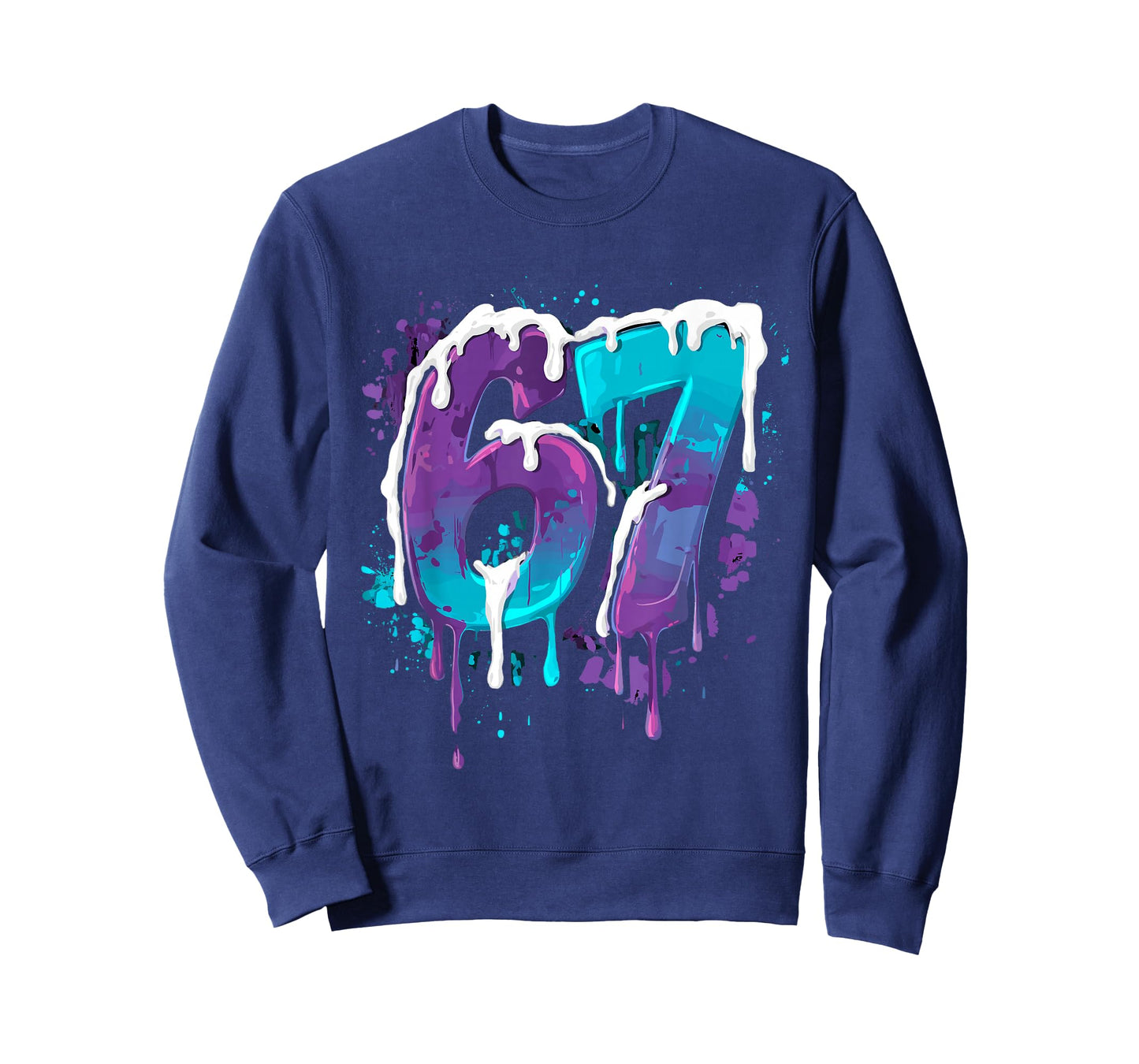 67 Ice Cream Drip Meme Funny Six Seven Gen Alpha Slang T-Shirt