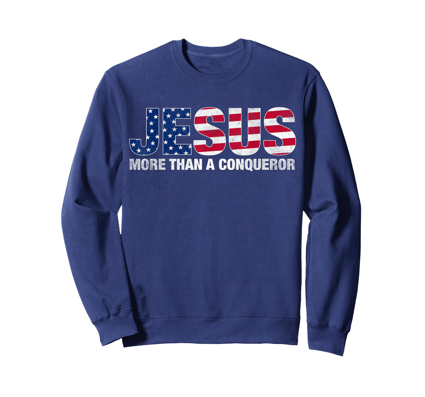 Jesus More Than A Conqueror American Flag Design T-Shirt