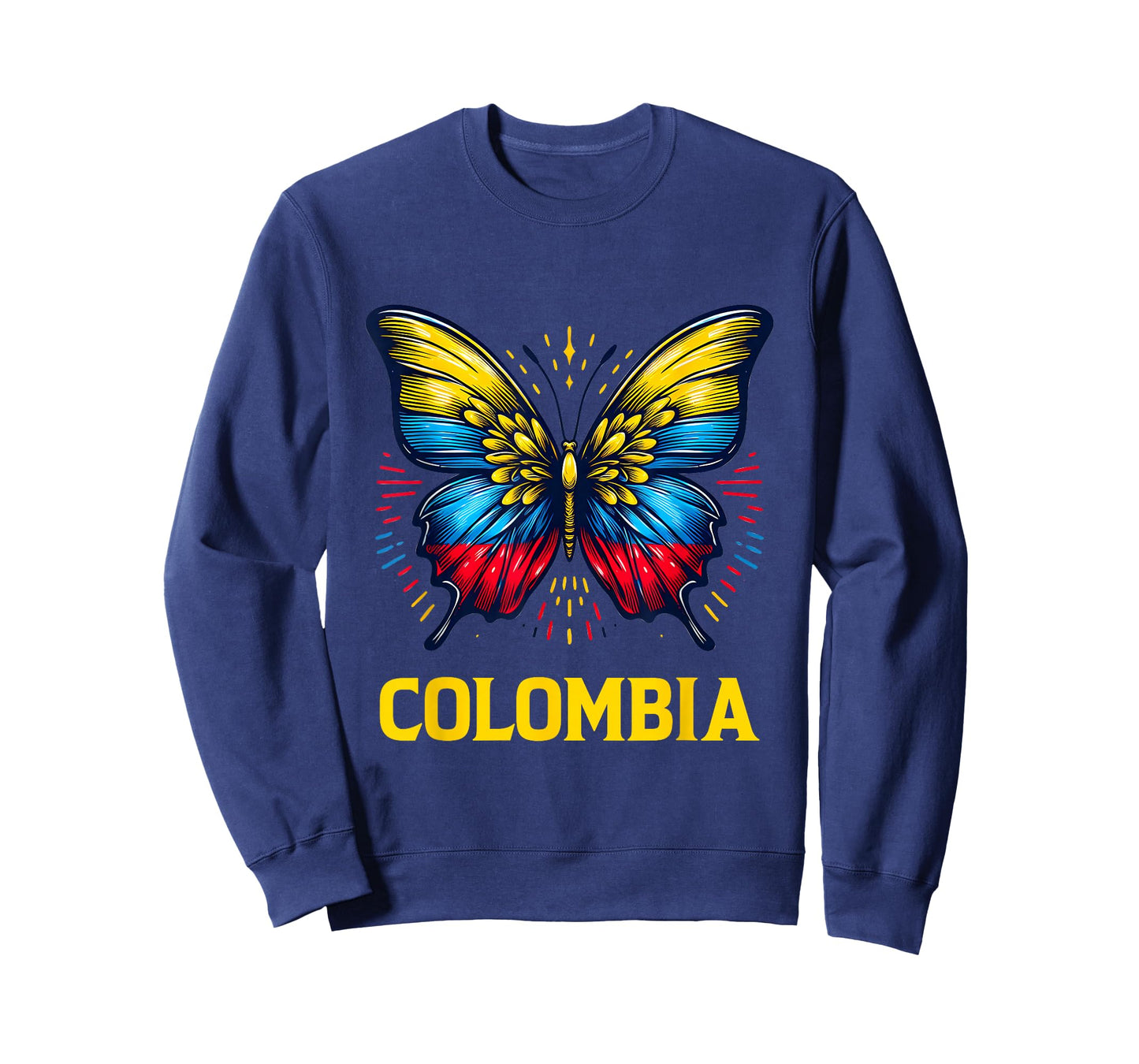 Vintage Colombia Beautiful Butterfly Country Colombian Flag T-Shirt