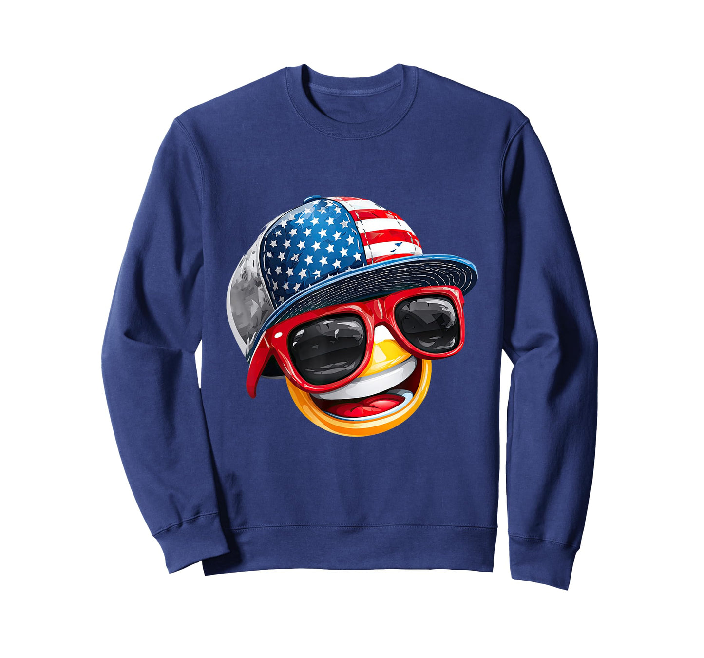 Awesome Smiling Face with US Cap and Sunglasses T-Shirt