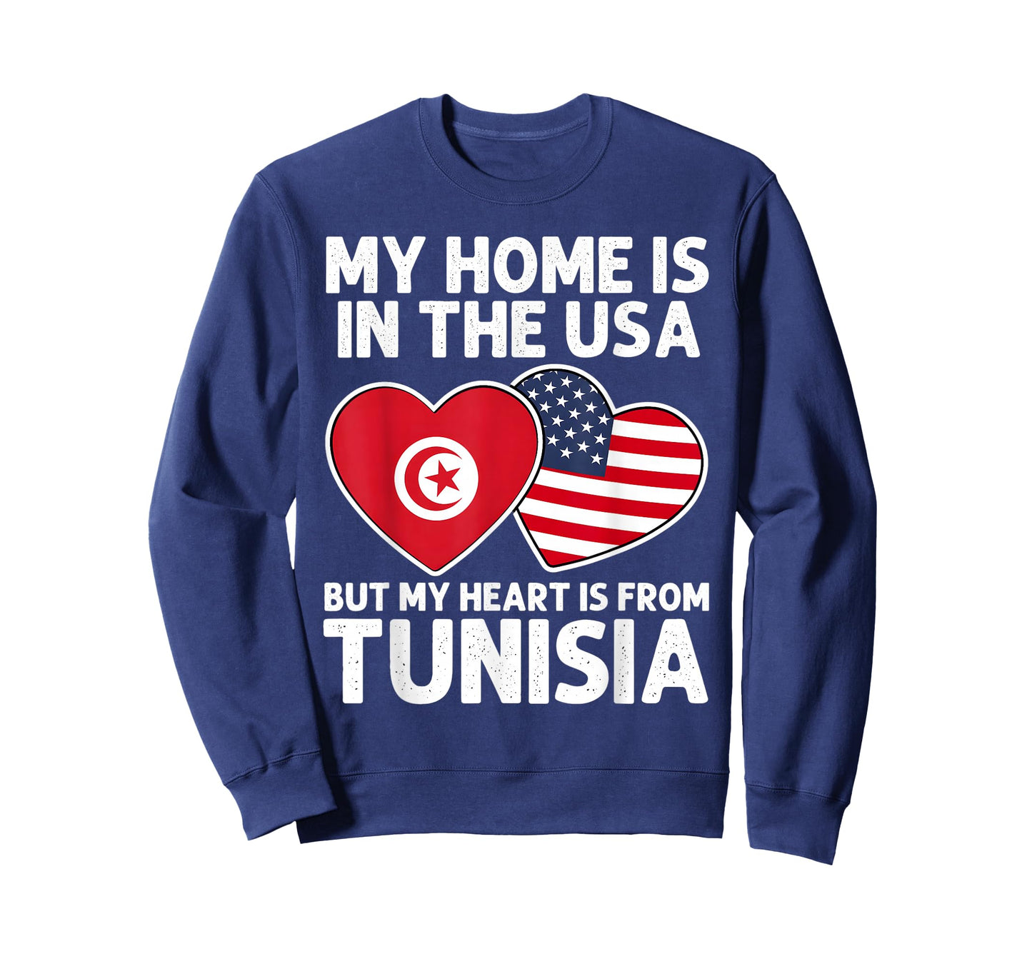 My Home USA My Heart Tunisia Tunisian American Pride Flag T-Shirt