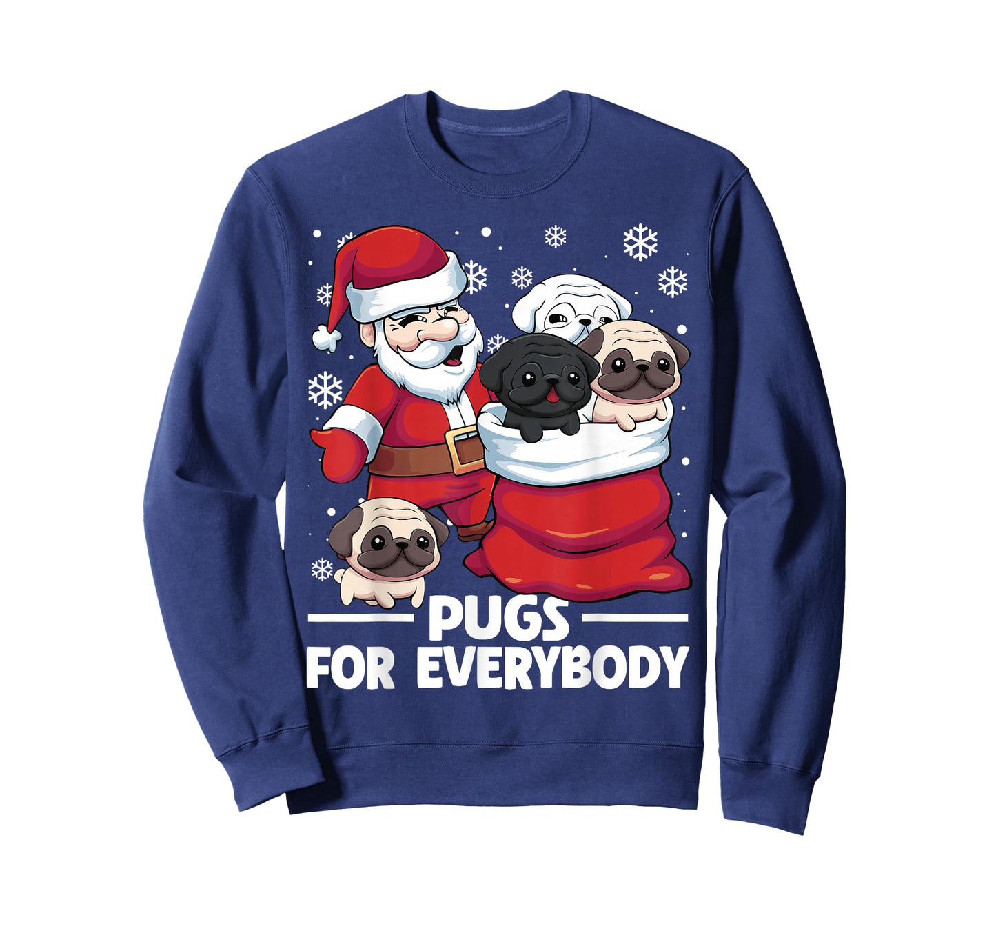 Pugs For Everybody Santa Christmas Pug Dogs T-Shirt
