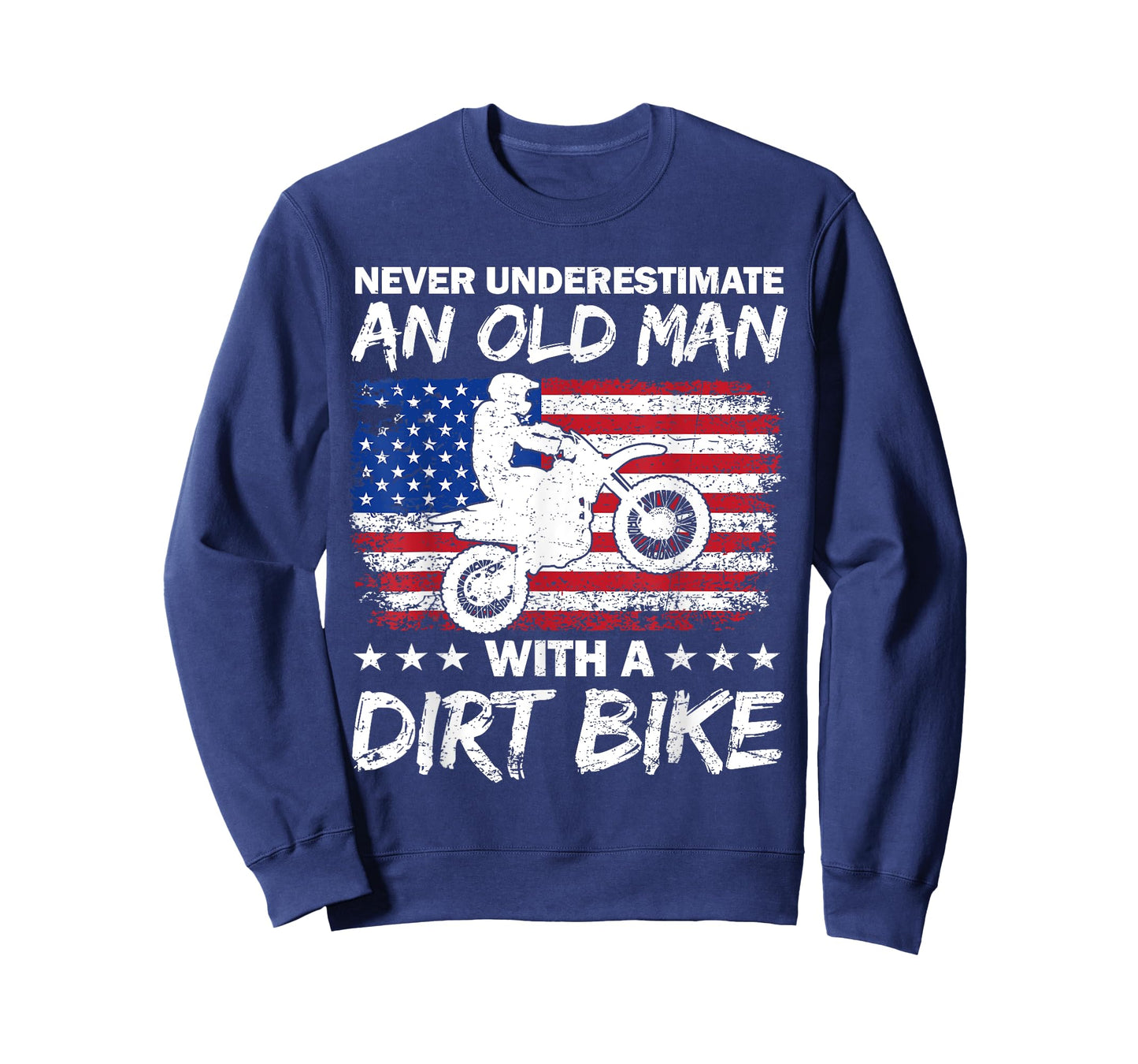 Mens Never Underestimate An Old Man With A Dirt Bike Motocross T-Shirt