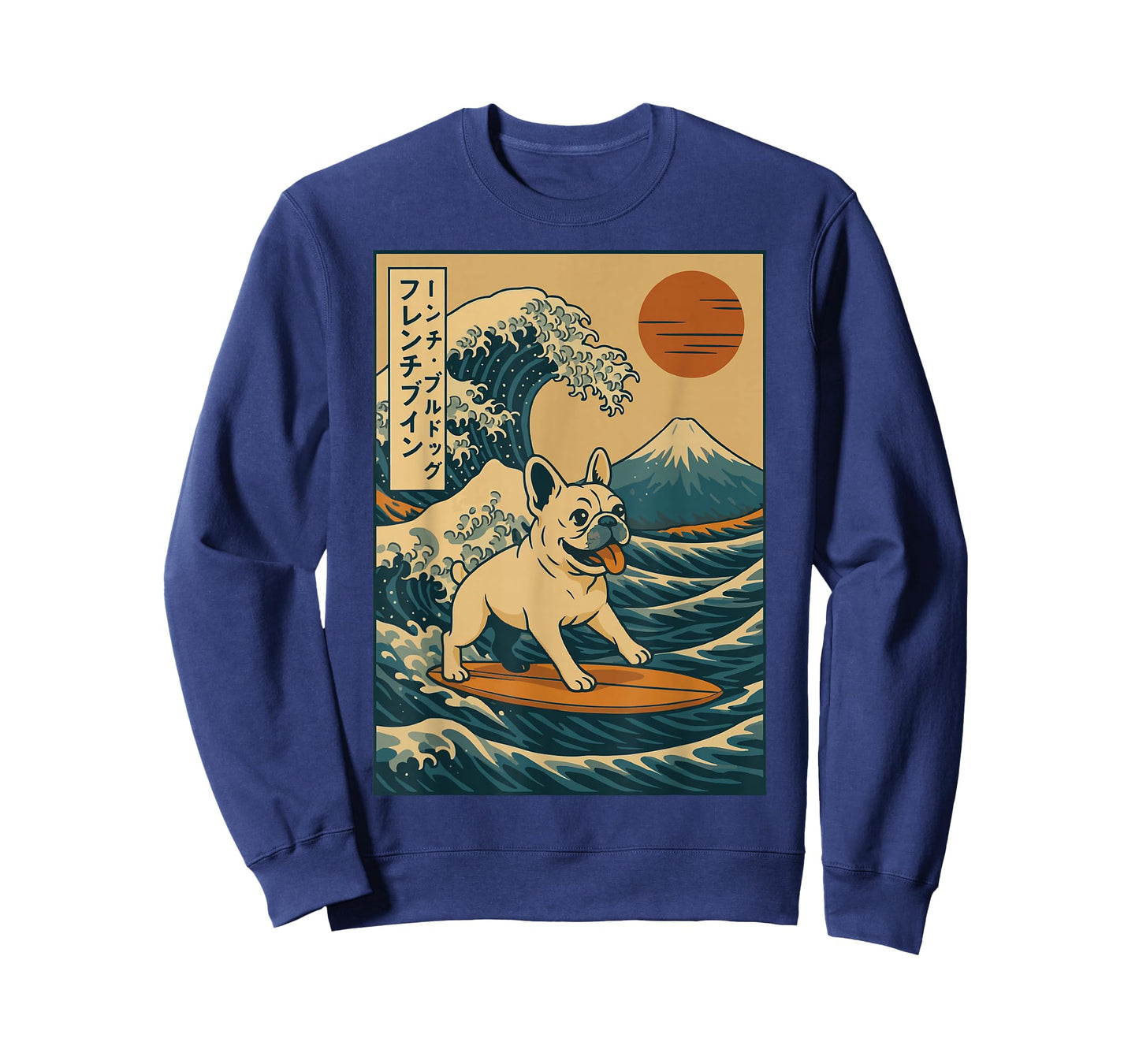 French Bulldog Surfing Japanese T-Shirt