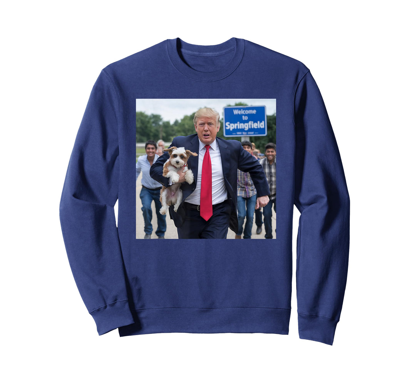 Trump Saving A Dog Funny Political Humor Photo Men Women T-Shirt