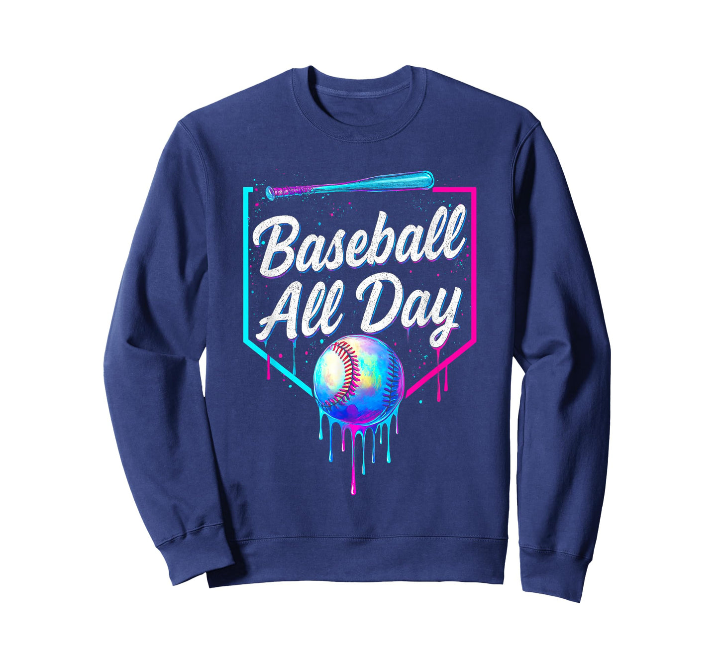 Baseball All Day Drip Home Plate Ice Cream For Boys Graphic T-Shirt