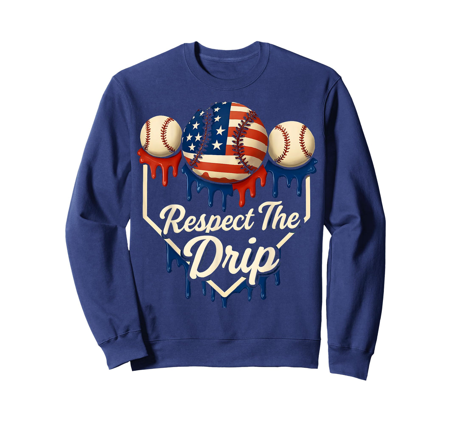 Baseball Drip American Flag 4th Of July Respect The Drip T-Shirt