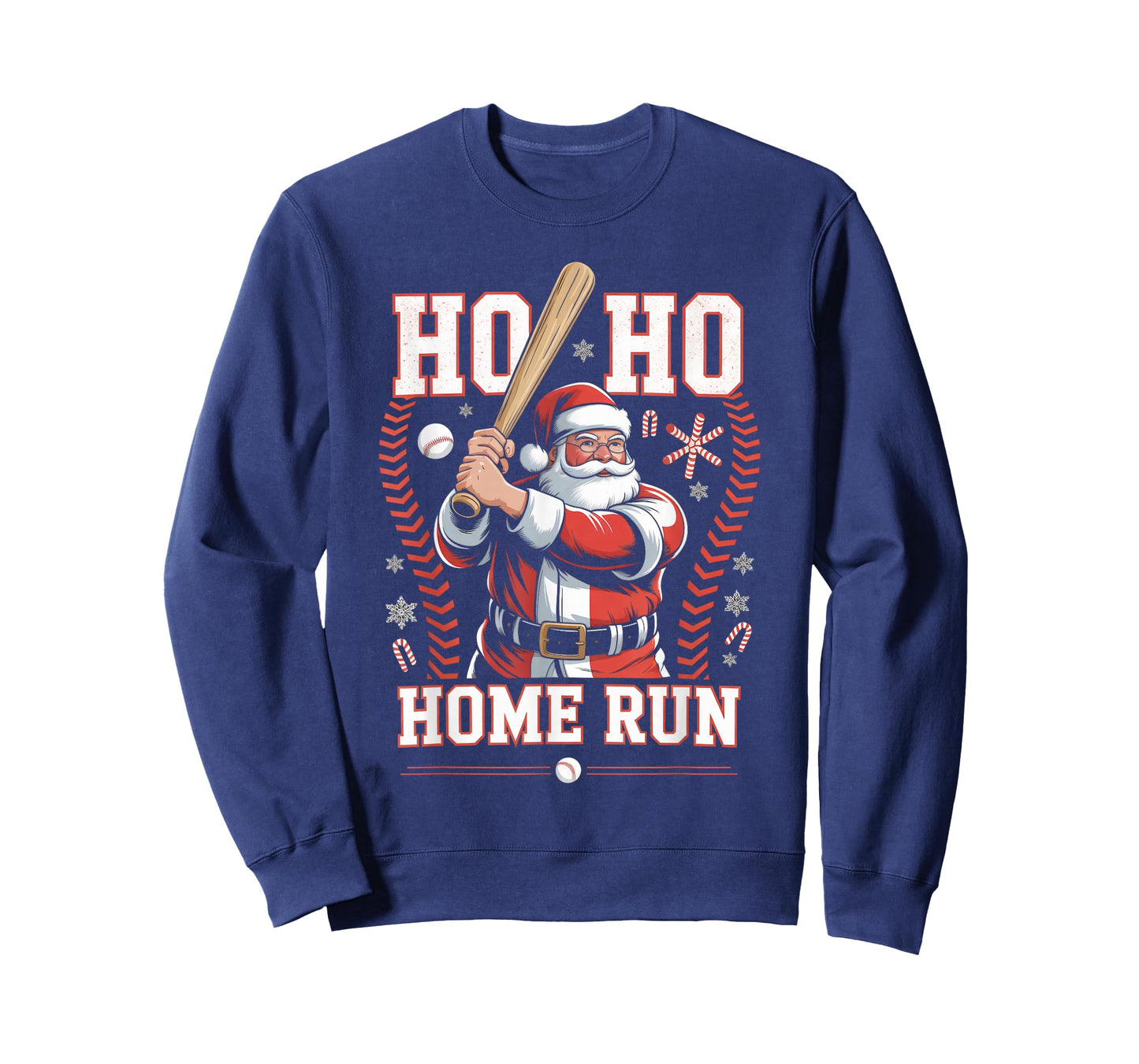 Ho Ho Home Run Baseball Christmas Funny Holiday Sports Santa T-Shirt