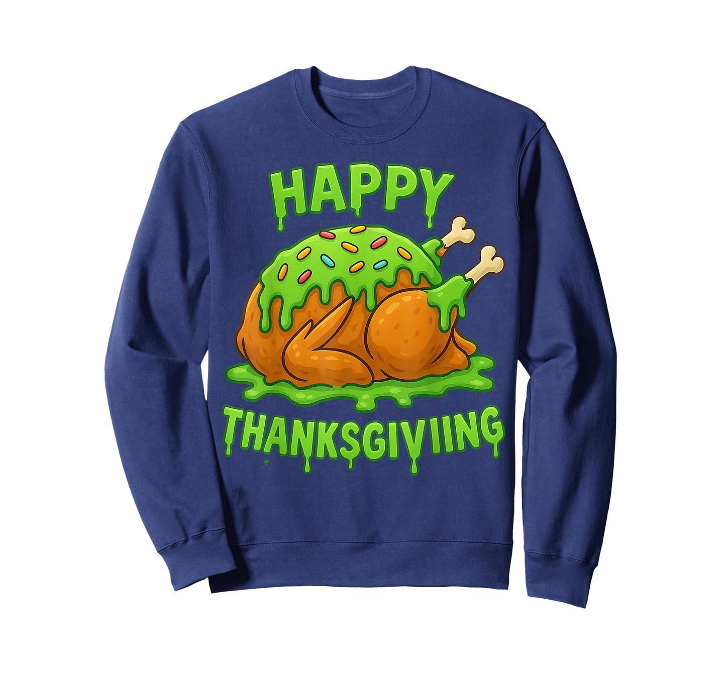Happy Thanksgiving Drip Ice Cream Look Cool T-Shirt