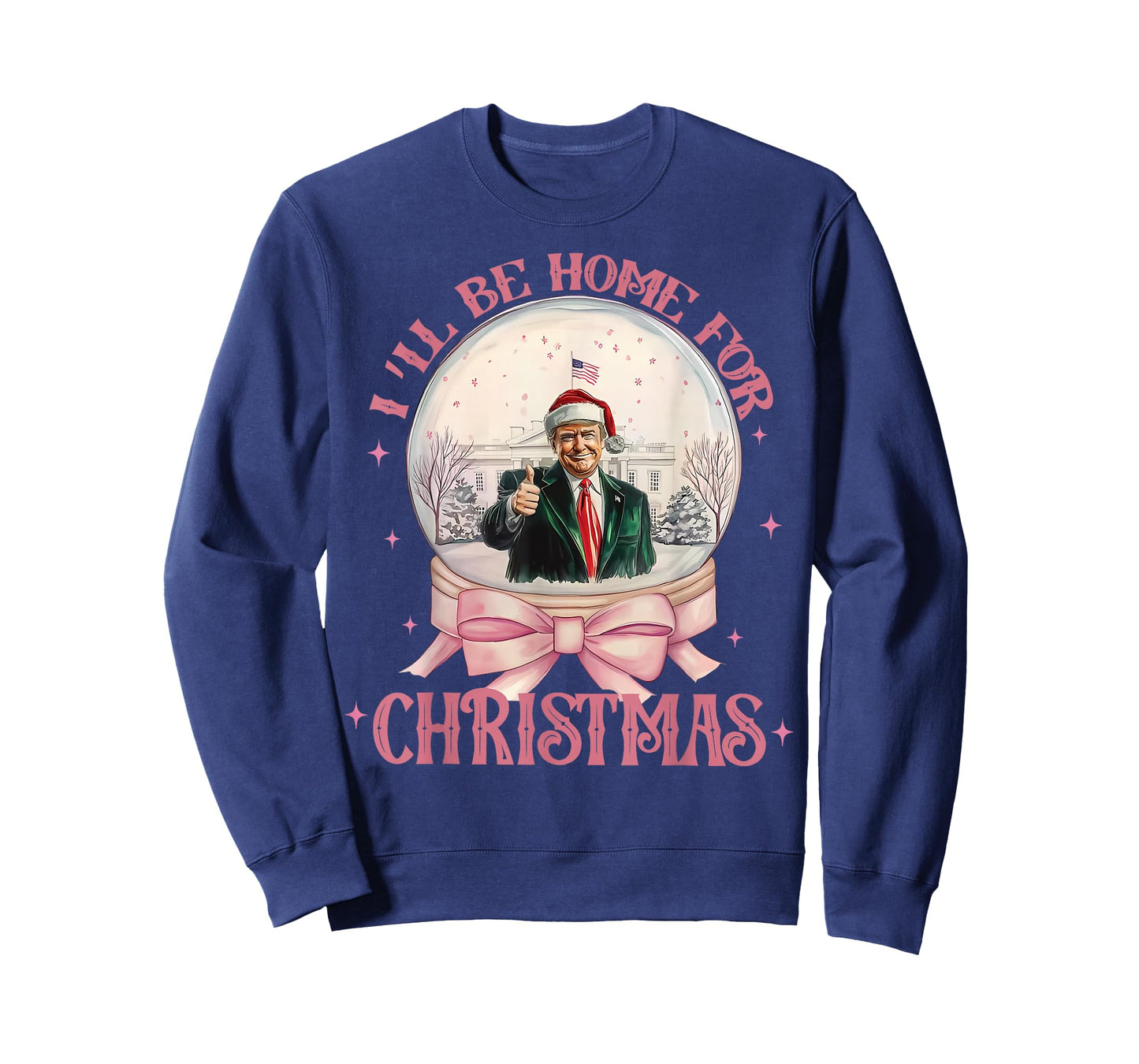 Funny Trump 2025 I'll Be Home Christmas Santa Xmas Pajamas T-Shirt