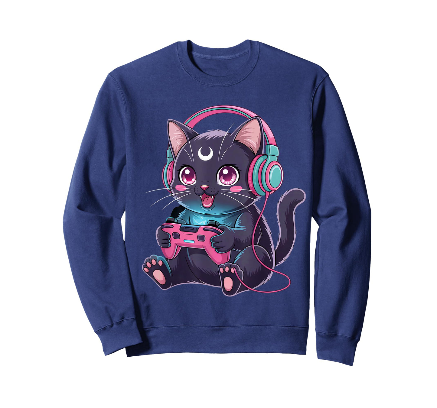 Gamer Black Cat Video Kawaii Goth Girl Clothes Pink Goth T-Shirt