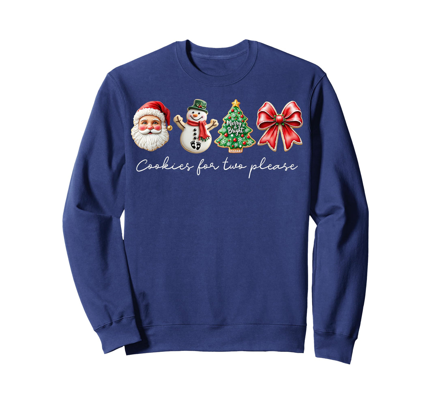 Cookies for Two Please Christmas Pregnancy Announcement Xmas T-Shirt