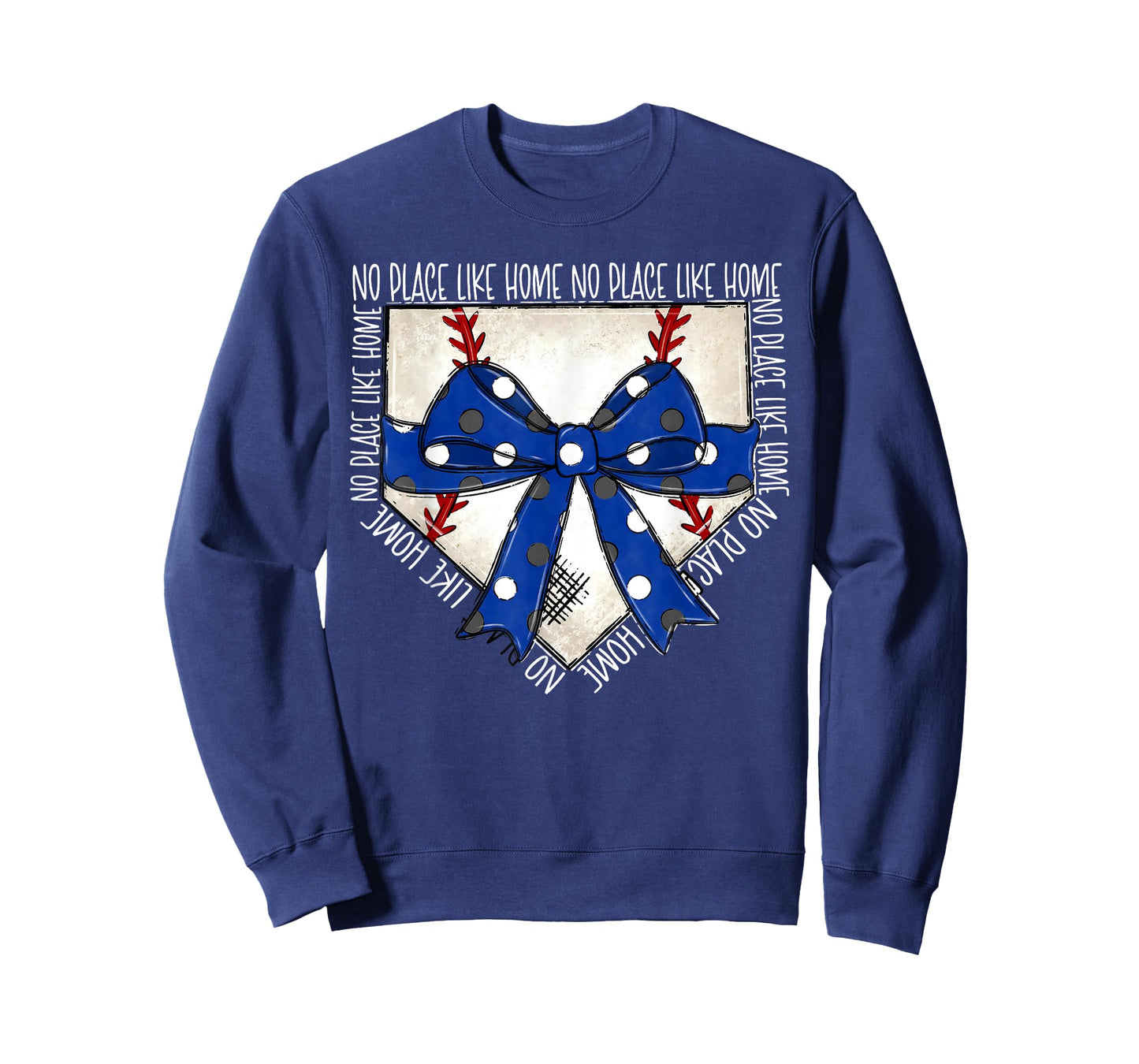 No Place Like Home Coquette Bow Game Day Softball Baseball T-Shirt