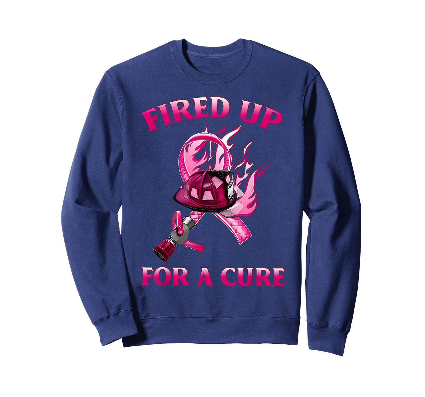 breast cancer fired up for a cure cute pink ribbon fireman T-Shirt