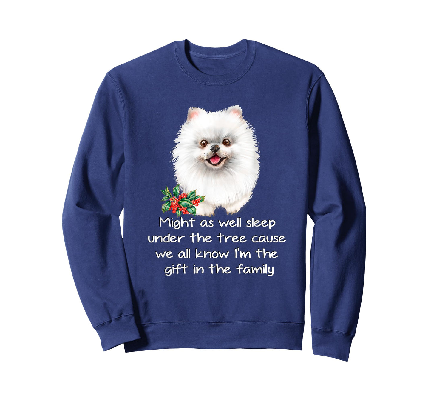 Favorite Family White Pomeranian Puppy Funny Christmas Humor T-Shirt
