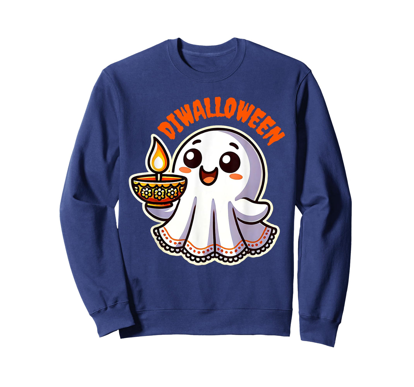 Fun Boo Ghost Lantern Diwali Deepavali Halloween Diwalloween T-Shirt