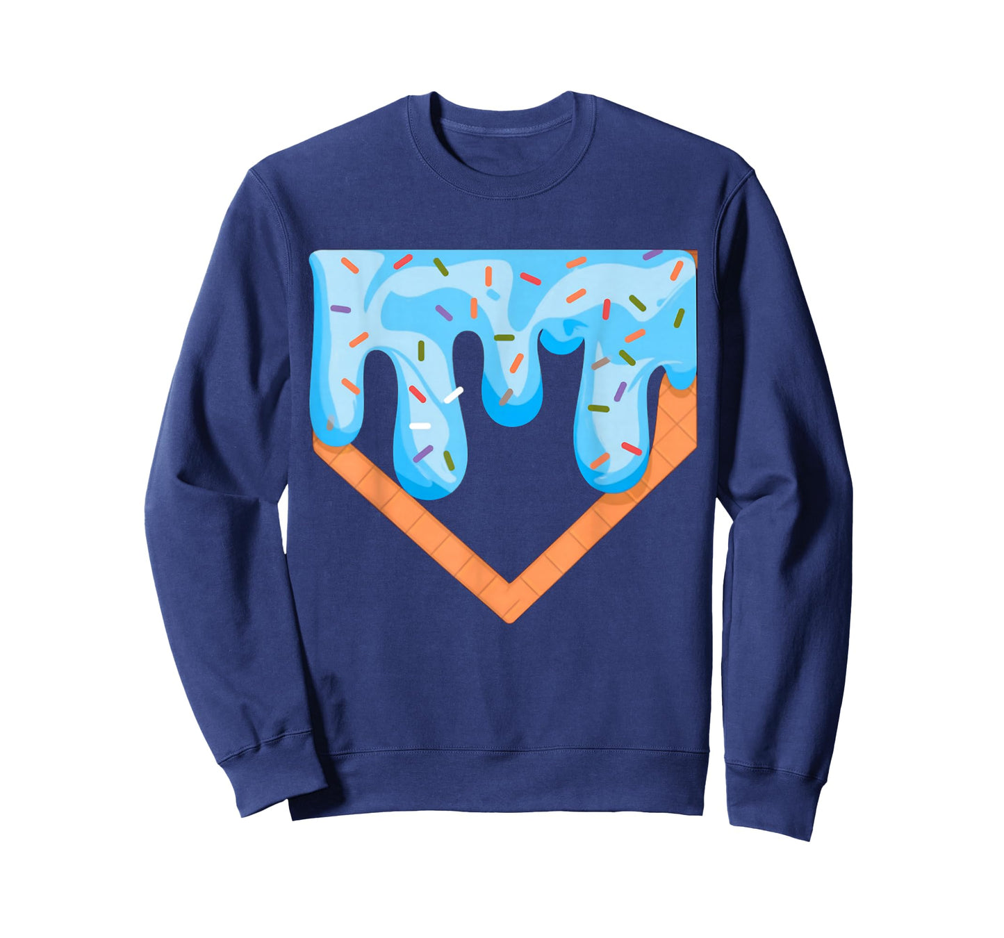 Baseball Ice Cream Dripping Baseball Home Plate Drip Funny T-Shirt