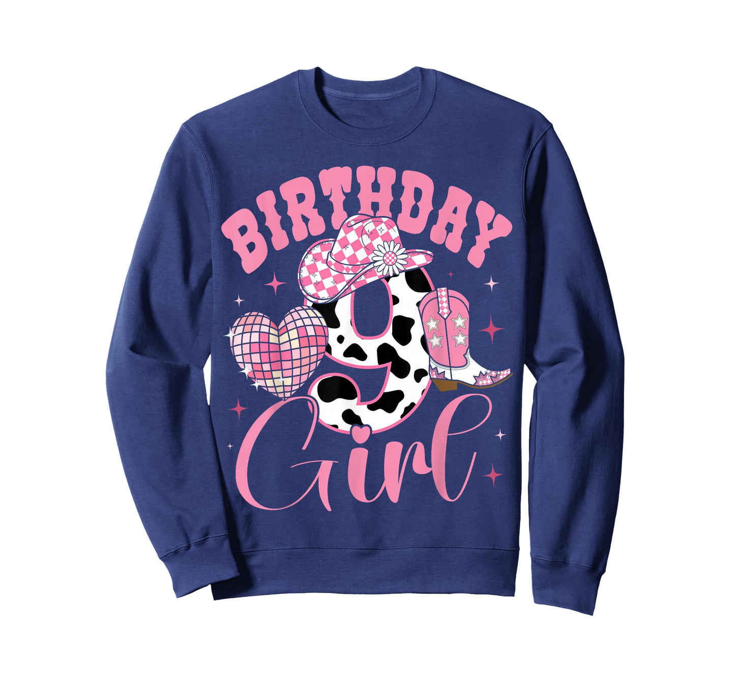 Happy 9th Birthday Girl Outfit Rodeo Western Cowgirl Cowboy T-Shirt