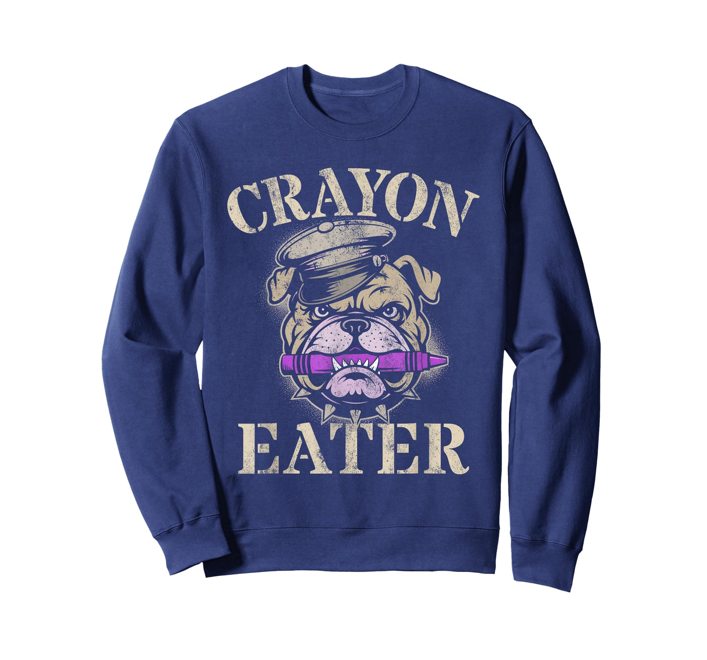 Cute Crayon Eater Bulldog Grunt Family Military Soldier Meme T-Shirt