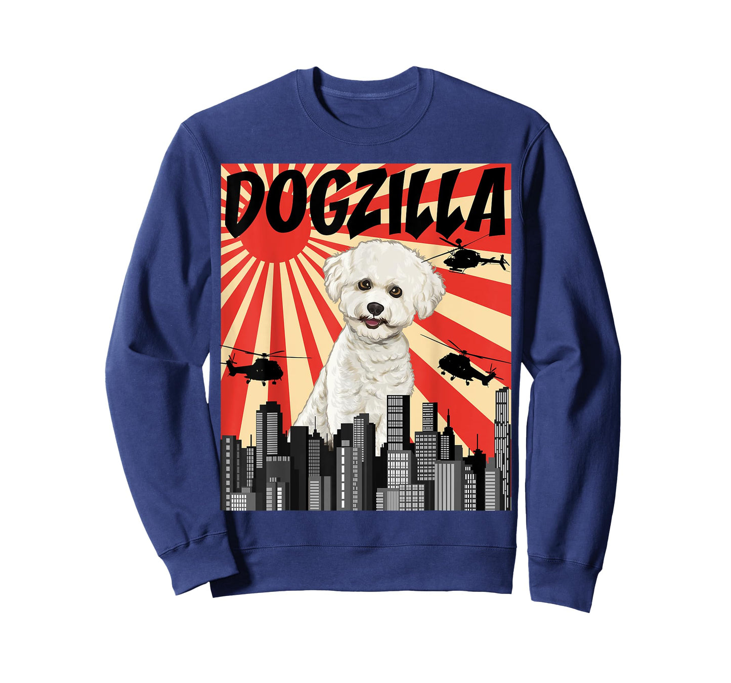 Funny Retro Japanese Dogzilla Bichons Frise T-Shirt