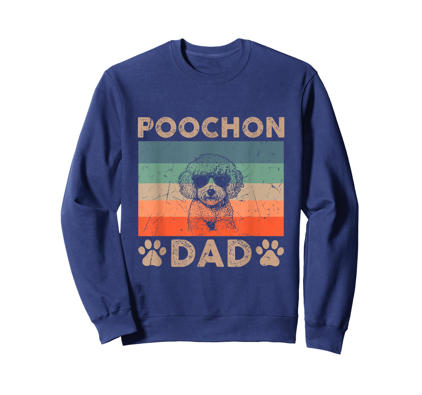 Vintage Poochon Dad Gifts Funny Dog Dad Lover Father's Day T-Shirt