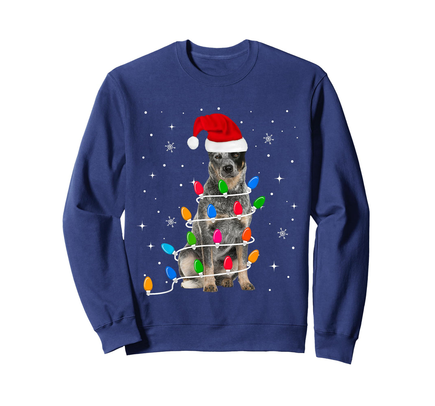 Funny Australian Cattle Dog Christmas Light Gifts Xmas T-Shirt
