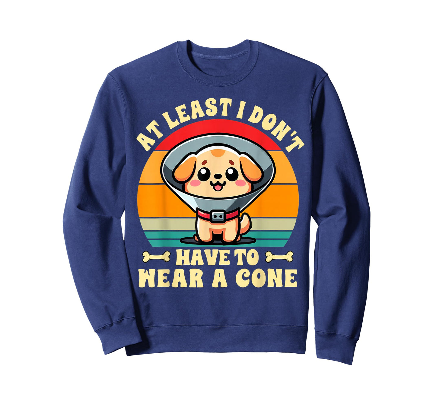 Funny PE Injury Gift For Replacement Surgery Surgery Recovery Cute Dog At Least I Don't Have To Wear Cone Black Crew Neck Short Sleeve T-Shirt