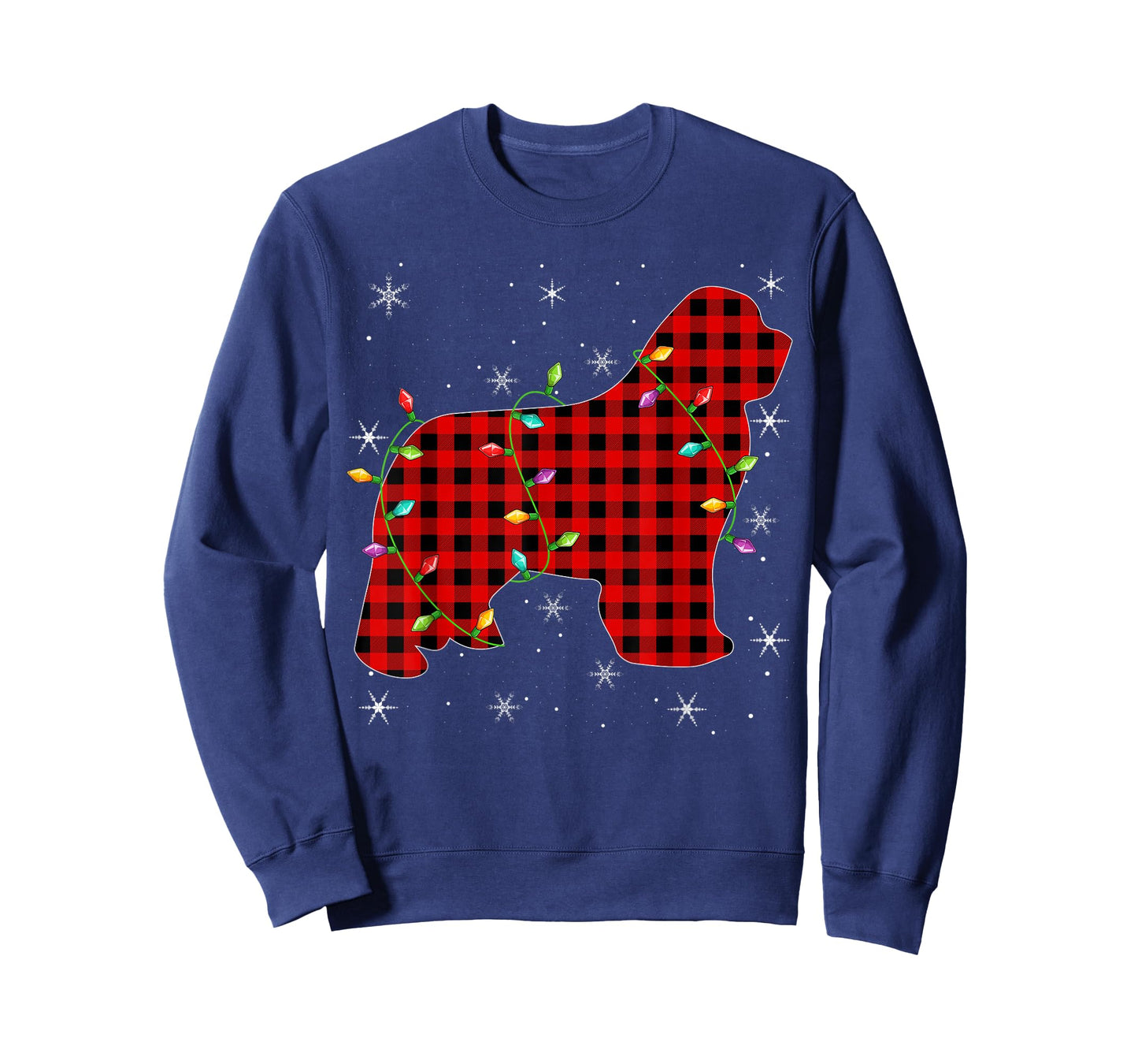 Buffalo Plaid Matching Newfoundland Dog Christmas Pajama Men Women Kids T-Shirt
