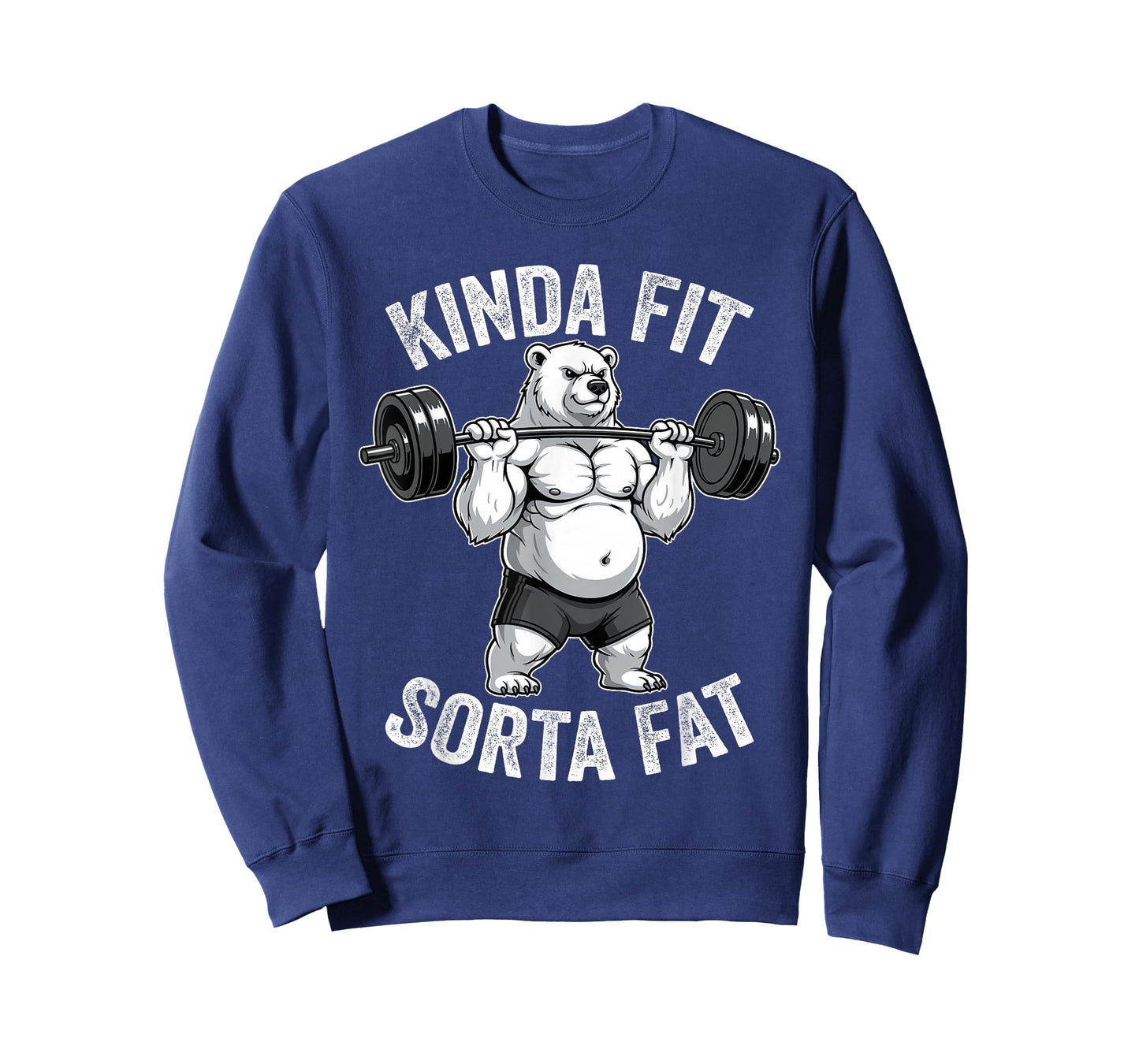 Kinda Fit Sorta Fat Polar Bear Gym Weightlifting Workout T-Shirt