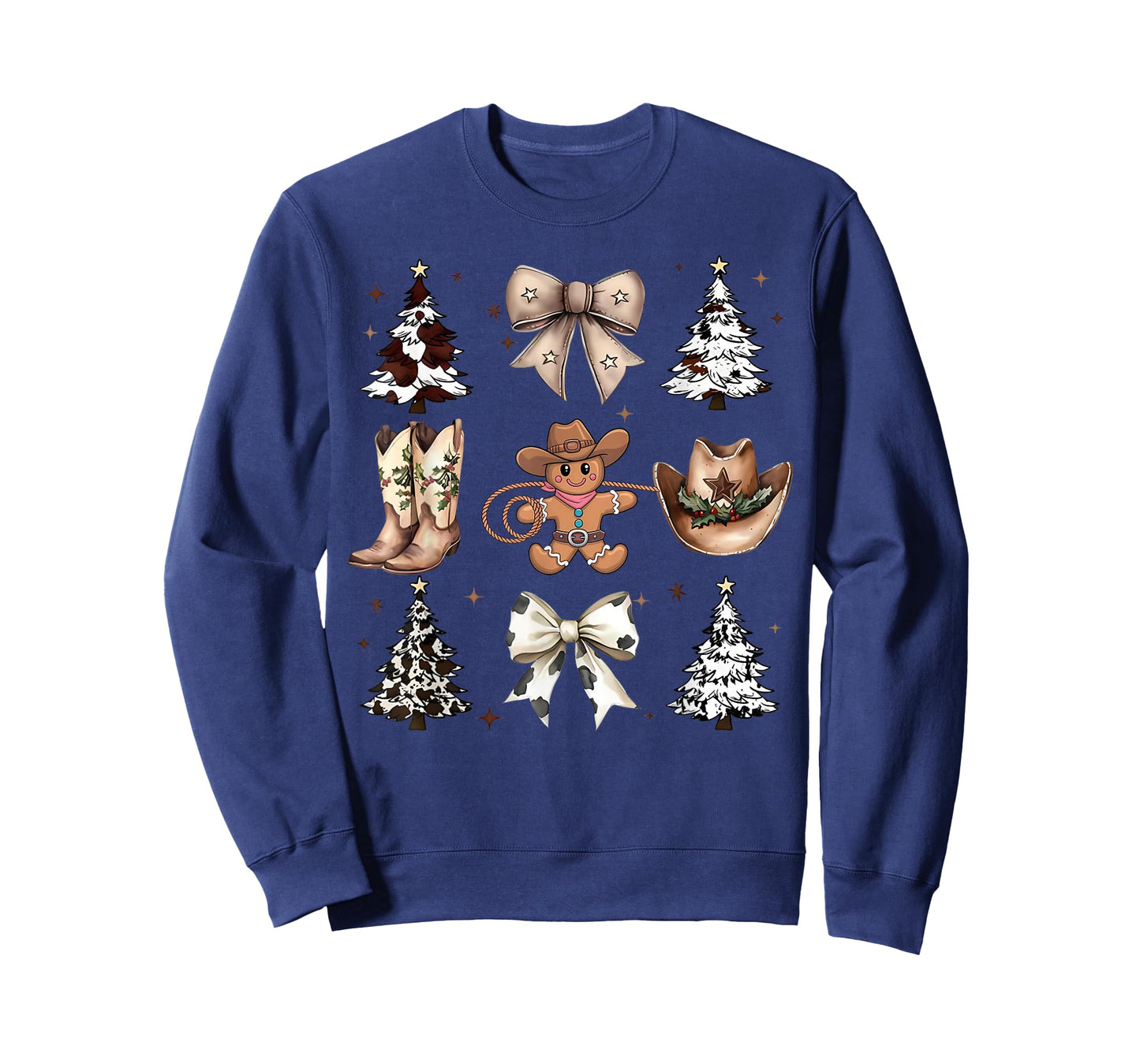 Howdy Christmas Cowboy Cowgirl Gingerbread Coquette Bow Xmas T-Shirt