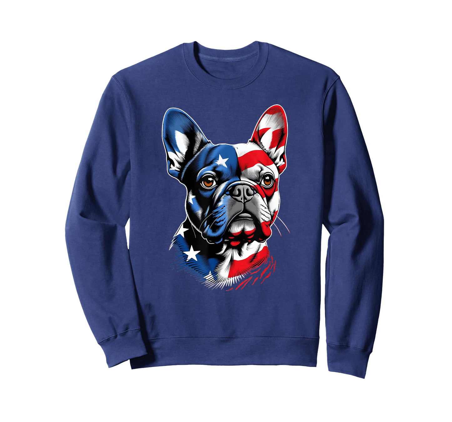Cute French Bulldog Funny Dog USA American Flag 4th of July T-Shirt