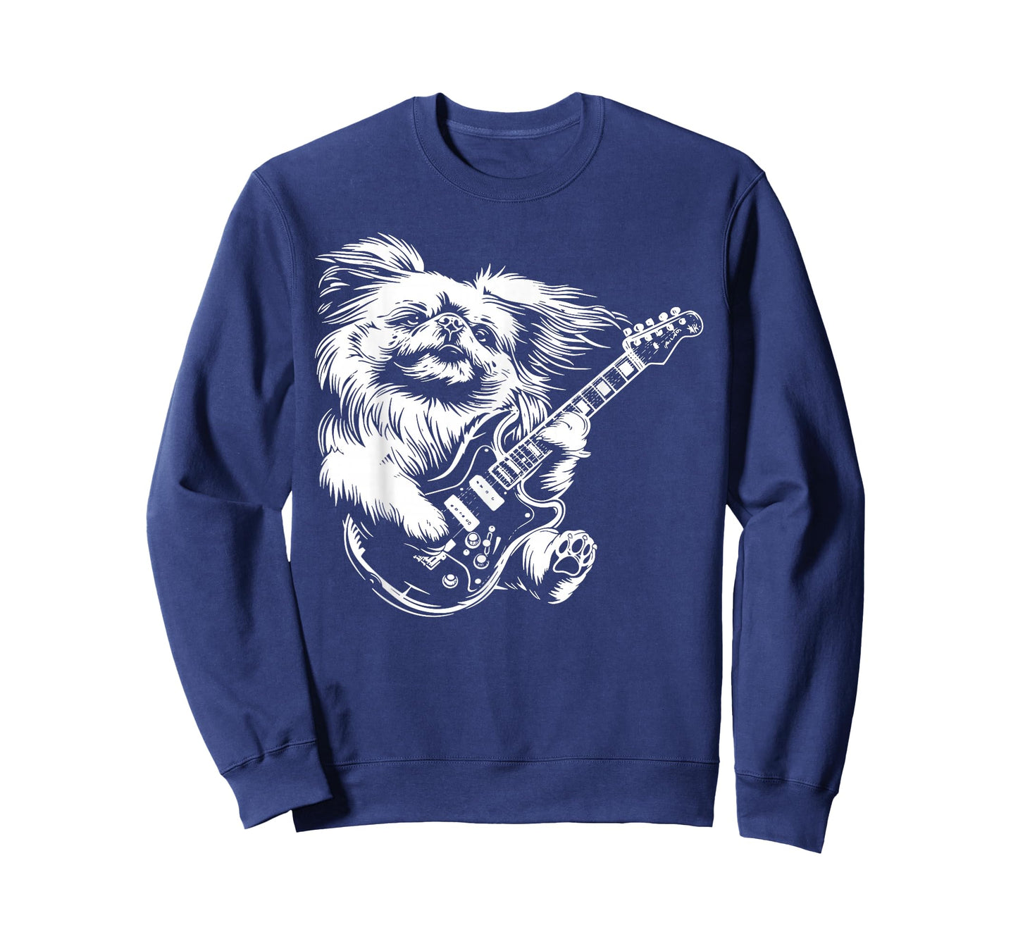 Dog Guitarist Guitar - Pekingese Dad Mom Men Women T-Shirt