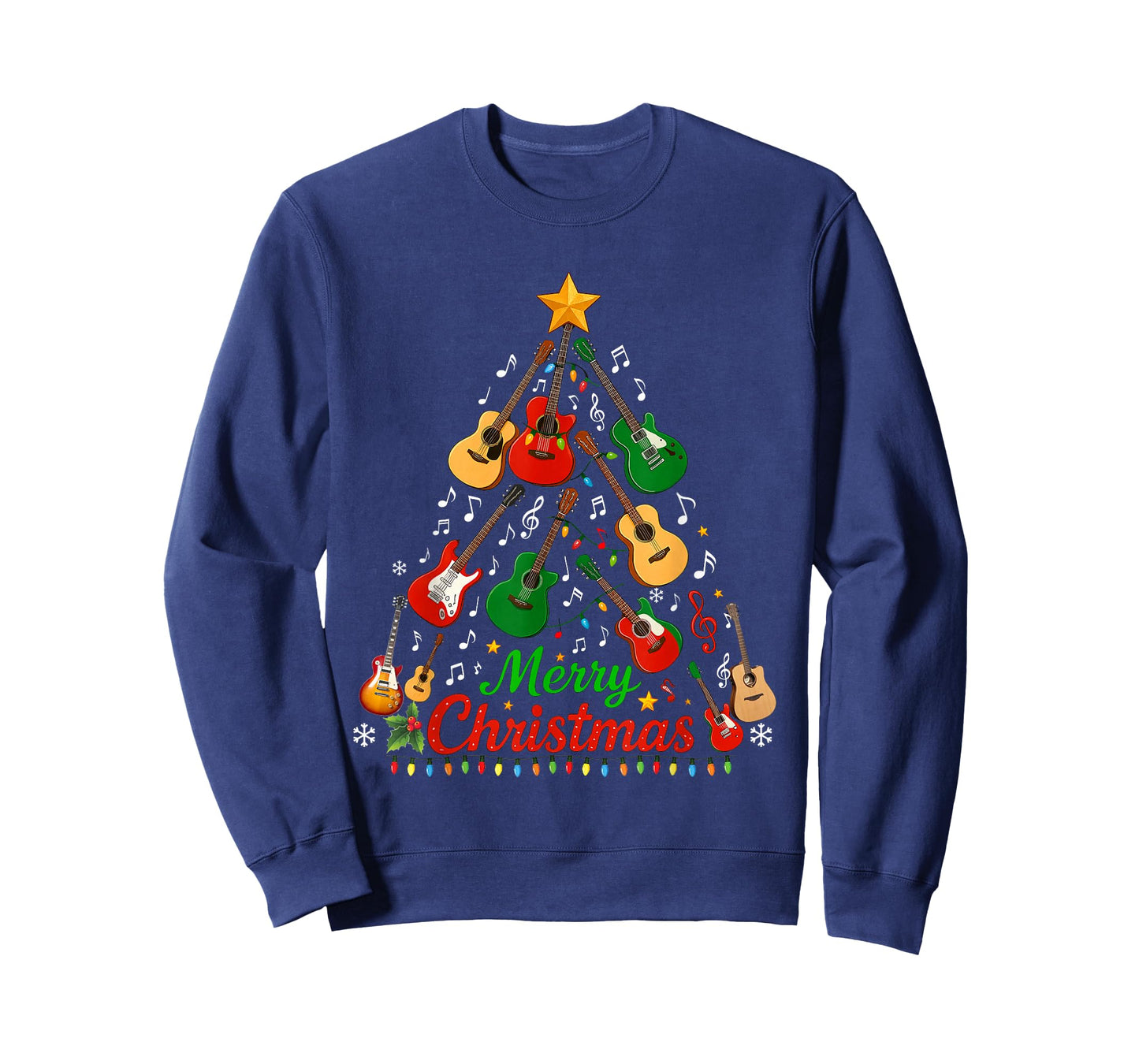 Merry Christmas Guitar Tree Funny Guitarist Christmas 2025 T-Shirt