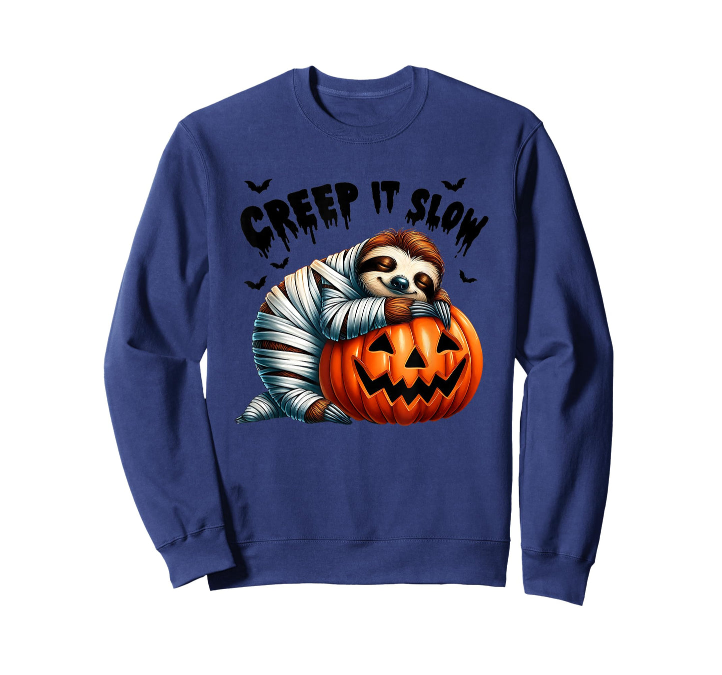 Creep It Slow Cute Sloth Mummy Jack O Lantern Halloween T-Shirt